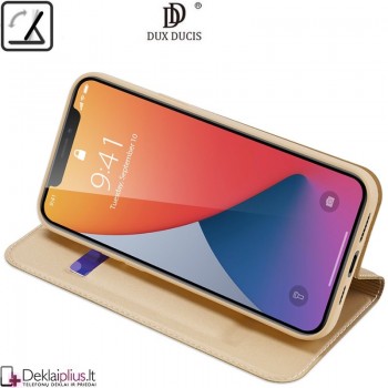 Dux Ducis dirbtinės odos atverčiamas dėklas - auksinės spalvos (Apple Iphone 12 Pro Max) Dux Ducis dirbtinės odos atverčiamas dėklas - auksinės spalvos (Apple Iphone 12 Pro Max)